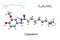 Chemical formula, skeletal formula and 3D ball-and-stick model of capsaicin