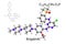 Chemical formula, skeletal formula and 3D ball-and-stick model of a chemotherapeutic drug brigatinib