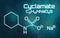 Chemical formula of Sodium cyclamate on a futuristic background