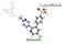 Chemical formula, structural formula and 3D ball-and-stick model of etoricoxib