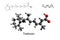 Chemical formula, structural formula and 3D ball-and-stick model of a retinoid tretinoin