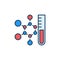 Chemical Formula and Test-Tube vector Biochemistry concept colored icon