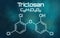 Chemical formula of Triclosan on a futuristic background