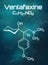 Chemical formula of Venlafaxine on a futuristic background