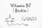 Chemical formula of Vitamin B7 Biotin.