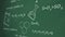 Chemical formula written on the gree board a graphic animation