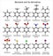 Chemical formulas of benzene and its derivatives