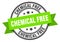 chemical free label sign. round stamp. band. ribbon