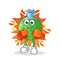 chemical glass boxer character. cartoon mascot vector