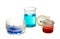 Chemical glassware, weighing bottles with chemicals