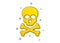 Chemical hazard icon. Laboratory toxic sign. Death skull. Vector