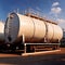 Chemical industrial storage tanks for liquid in a factory warehouse plant