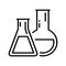 Chemical lab vector icons set. research illustration sign collection. laboratory and biotechnology symbol.