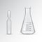 Chemical laboratory 3d lab flask glassware tube liquid biotechnology analysis and medical scientific equipment vector