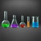 Chemical laboratory with chemicals in test tube equipments vector illustration