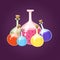 Chemical laboratory flask glassware tube liquid biotechnology analysis and medical scientific equipment chemistry lab