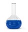 Chemical laboratory flask with green liquid