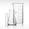 Chemical Laboratory Glassware Or Beaker. Glass Equipment Empty Clear Test Tube