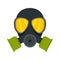 Chemical mask icon flat isolated vector