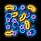 Chemical Microscope Microorganisms neon glow icon illustration