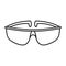 Chemical protect glasses icon, outline style