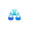 Chemical reaction duration icon, vector