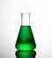 Chemical science glass on white background