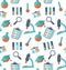 Chemical Seamless Pattern with Different Laboratory Objects