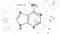 Chemical structural formula of adenine - DNA and RNA nitrogen base