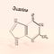 Chemical structural formula of guanine - DNA and RNA nitrogen base