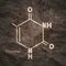 Chemical structural formula of thymine - DNA and RNA nitrogen base