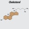 Chemical structure of cholesterol vector graphic backbone structure