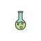 Chemical test tube filled outline icon