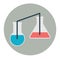 Chemical test tube icon with grey background