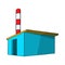 Chemical warehouse icon, cartoon style