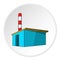 Chemical warehouse icon, cartoon style