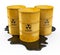 Chemical waste in yellow barrels