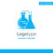 Chemicals, Reaction, Lab, Energy Blue Solid Logo Template. Place for Tagline