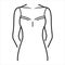 Chemise lingerie black line icon. Type of lingerie. Sleeping dress. Pictogram for web page, mobile app, promo. UI UX GUI design