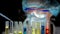 Chemist adding substance in tubes with bubbling liquids, biological weapon