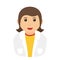 Chemist Woman Avatar Flat Icon on White