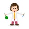 Chemist Woman Character Holding Vials