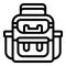 Chemistry backpack icon outline vector. Teacher educator tech