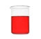 Chemistry beaker with color liquid isolated