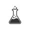 Chemistry beakers sign icon in flat style. Flask test tube vector illustration on white isolated background. Alchemy business