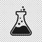 Chemistry beakers sign icon in transparent style. Flask test tube vector illustration on isolated background. Alchemy business