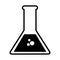 Chemistry beakers vector illustration icon