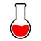 Chemistry beakers vector illustration icon