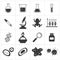 Chemistry and biology icon set