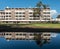 Chemistry building at UCSB, plus reflection Santa Barbara California